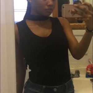 Choker v neck blouse color black size small